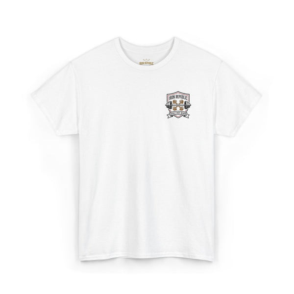 Iron Republic 'Built Not Born' Tee — Vintage Bodybuilding Crest