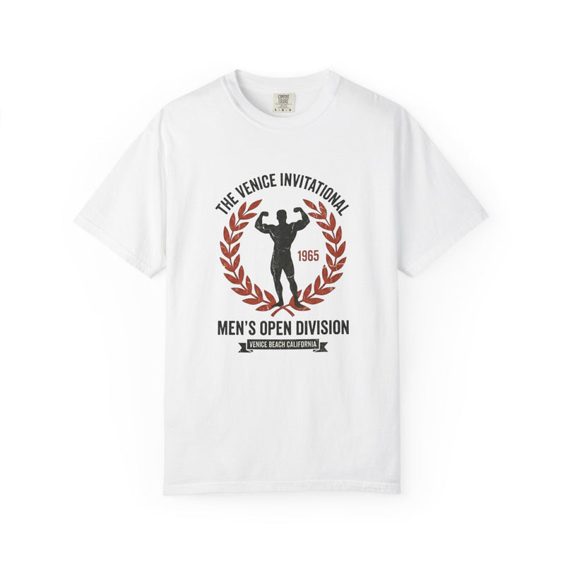 Men's Open Division Bodybuilding T-Shirt — The Venice Invitational 1965 Vintage Gym Tee